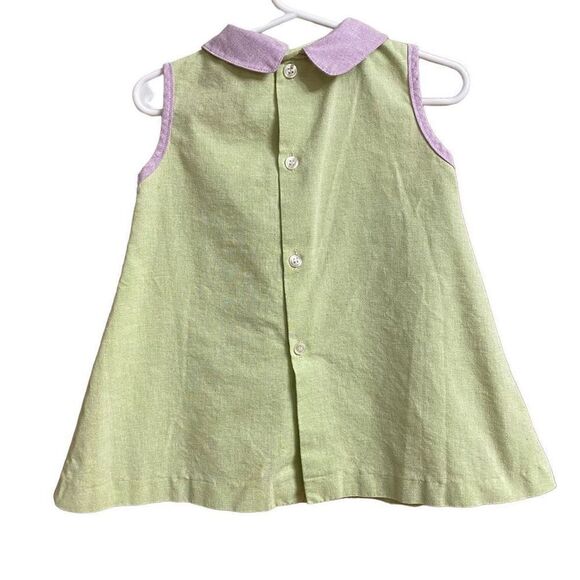 Vintage Pastel Green & Lavender Dress - Picture 2 of 4